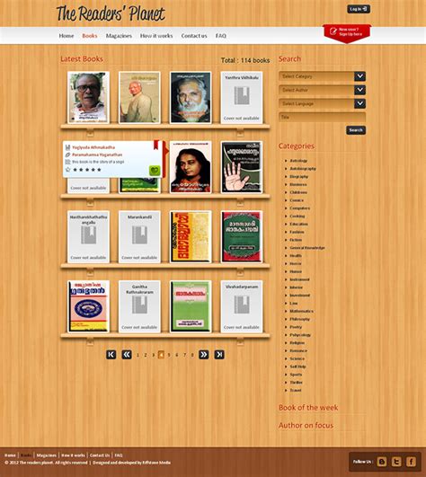 Website design for an online library management system. :: Behance