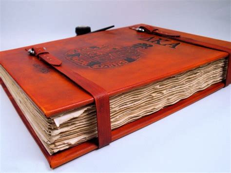 Oversized Custom Leather Hardcover Book by Lady Artisan | Leather sketchbook, Leather books ...