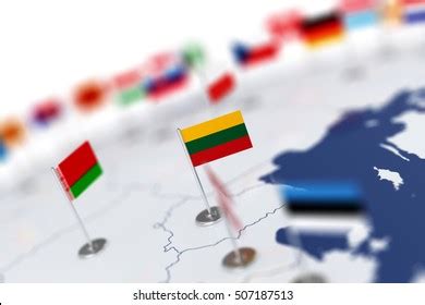 Lithuania Flag Focus Europe Map Countries Stock Illustration 507187513 ...