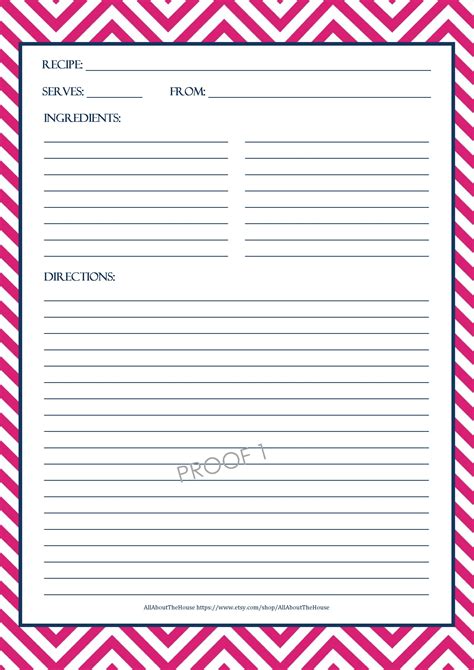 Blank Recipe Template Pdf