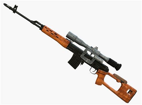 low-poly SVD Dragunov Sniper Rifle Model | CGTrader