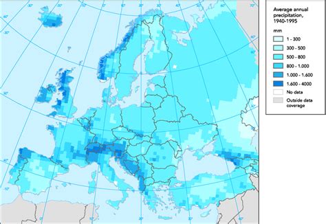 Average annual precipitation — European Environment Agency