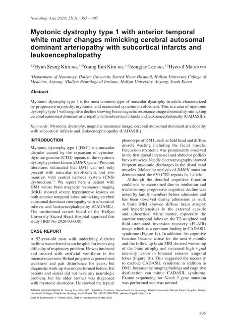 Myotonic Dystrophy Type 1 with Anterior Temporal White Matter - DocsLib