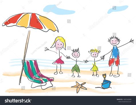 6,045 Draw Family Beach Images, Stock Photos & Vectors | Shutterstock