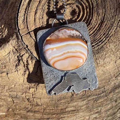 (SOLD) Lake Superior Agate Pendant 1 - Silverwaves Jewelry