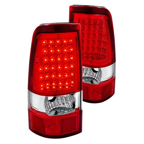 Lumen® - Chevy Silverado Fleetside 2003 Chrome/Red LED Tail Lights