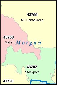 MORGAN County, Ohio Digital ZIP Code Map