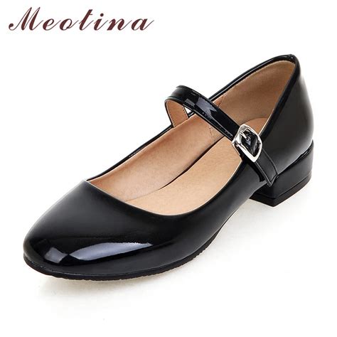 Meotina Flat Shoes Women Mary Jane Ladies Shoes Flats Fall Buckle School Shoes Ballerina Flats ...