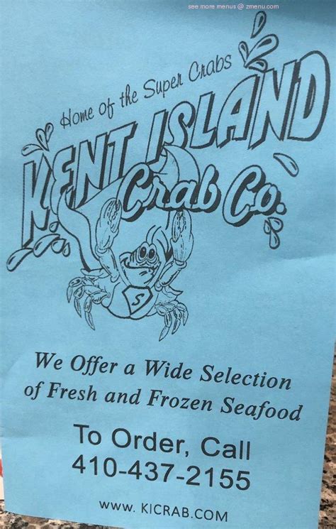 Menu at Kent Island Crab Co restaurant, Pasadena