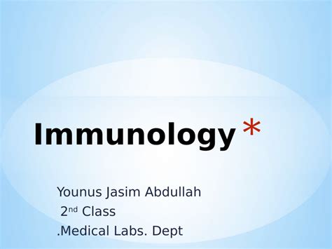 (PDF) Immunology Lecture 1