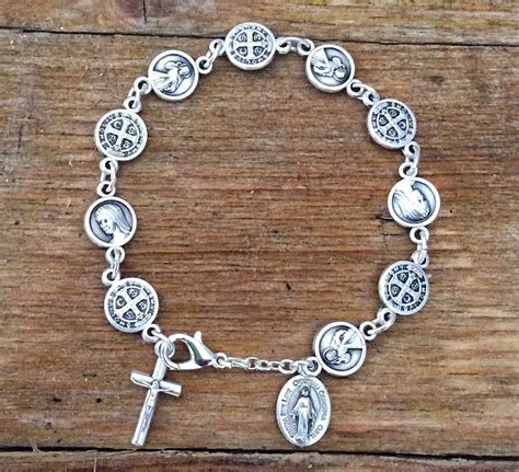 Rosary Bracelet Catholic Women Bracelet Saint Bracelet St - Etsy