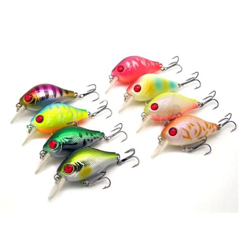 Free Shipping 4pcs/lot 6cm 8g Fishing Lures Minnow Crankbait Crank Bait Bass Tackle Treble Hook ...