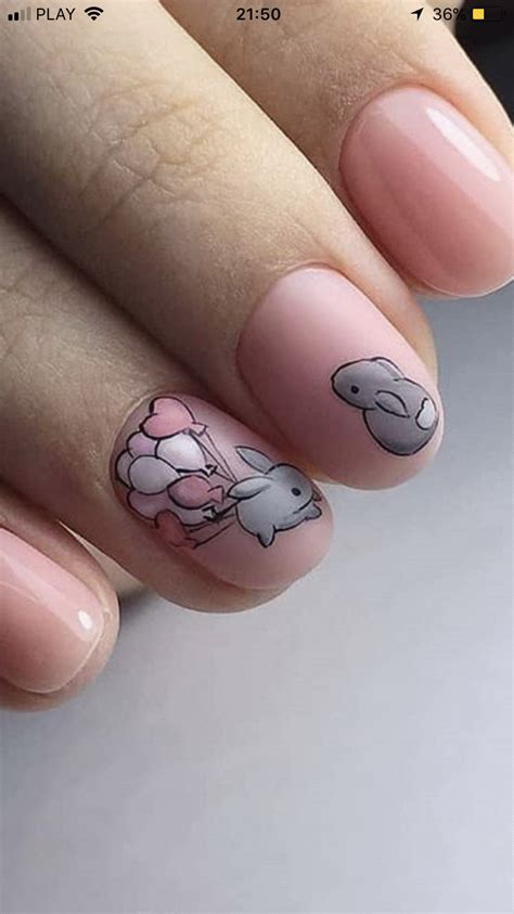 100 идей красивого маникюра на короткие ногти (With images) | Bunny nails, Animal nails, Animal ...