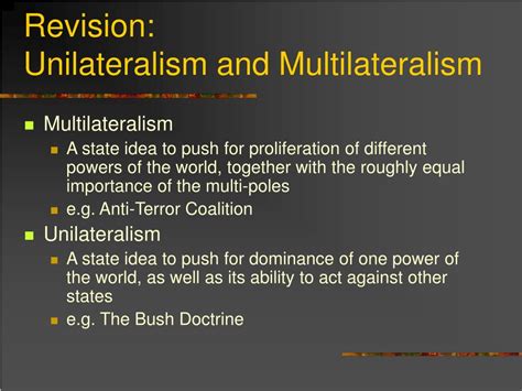 PPT - Lecture 13: American Unilateralism & the Bush Doctrines ssssss ...