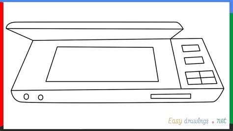 How to draw a Scanner step by step for beginners - YouTube