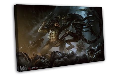 Alien Vs Predator 3 Movie Art 20x16 inch Framed Canvas Print