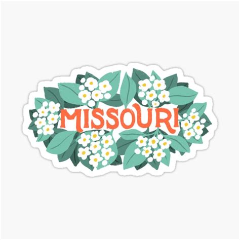 "Missouri with State Flower | Artist Designed Illustration Featuring the Missouri State Flower ...