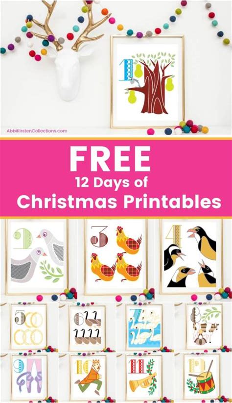 12 Days of Christmas Printables: Free Christmas Printable Wall Art