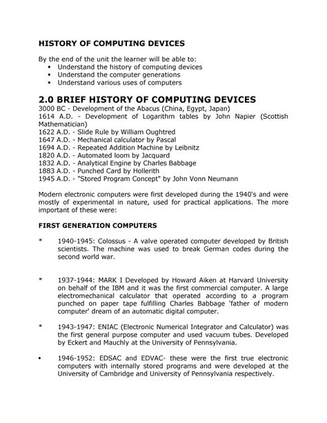 History OF Computing Devices - HISTORY OF COMPUTING DEVICES By the end ...