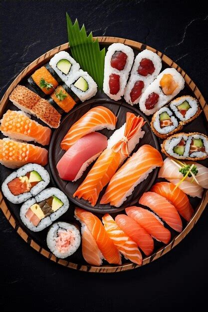 Premium Photo | Meal seafood sushi japanese food fish japan rice set roll generative ai