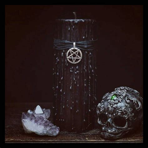 Witches black magic candle wicca ritual candle gothic