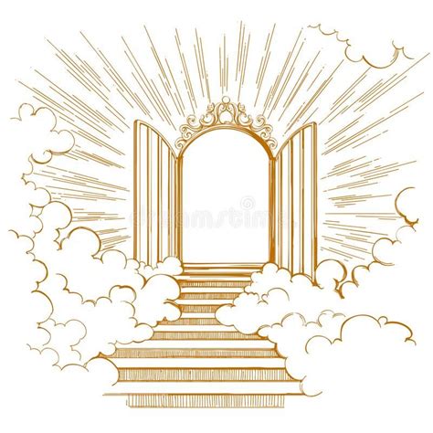 Illustration about Gates of Paradise, entrance to the heavenly city ...