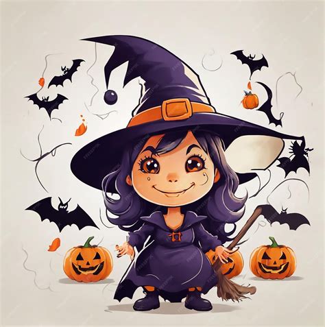 Premium Vector | Cute halloween witch