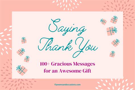 Saying Thank You: 100+ Gracious Messages for an Awesome Gift | Poems ...