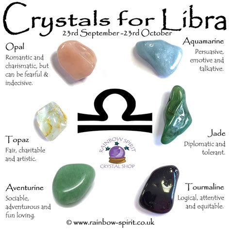 Libra Birthstones Crystal Set - Etsy | Crystal healing stones, Crystal healing chart, Crystals