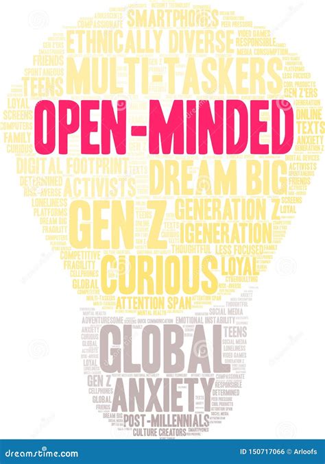 Open-Minded Word Cloud stock vector. Illustration of adolescents - 150717066