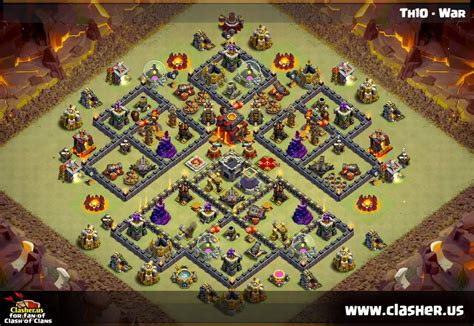 Town Hall 10 - WAR Base Map #9 - Clash of Clans | Clasher.us