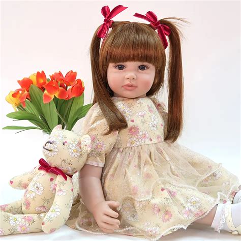 60cm Silicone Reborn Baby Doll Toys 24 inch Vinyl Princess Toddler Babies Dolls Girls gift ...