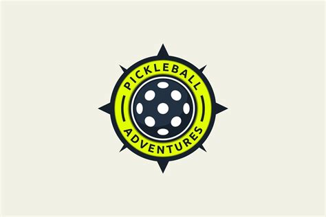 pickleball Adventure logo with a combination of ball and compass ...