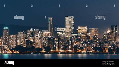 Vancouver city skyline at night Stock Photo - Alamy