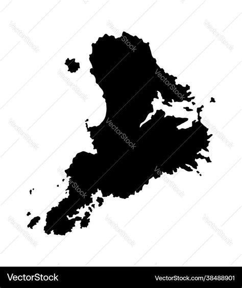 Stewart island map silhouette Royalty Free Vector Image