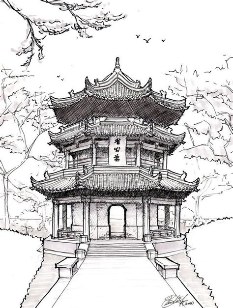 Cool Easy Japan Architecture Drawing - Sarah Sidney Blogs