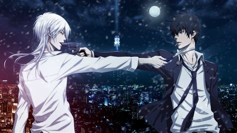 Fonds d'ecran 1920x1080 Pistolet Psycho-pass, Shinya Kougami, Shougo Makishima Jeune homme Deux ...