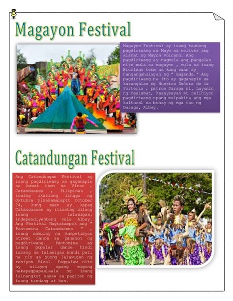 Festivals in region v