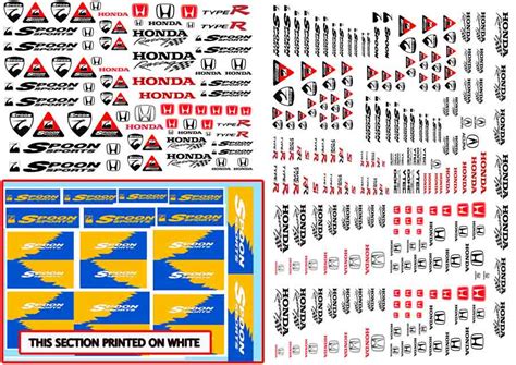 Honda Spoon Racing Decals | Custom Hot Wheels & Model Cars