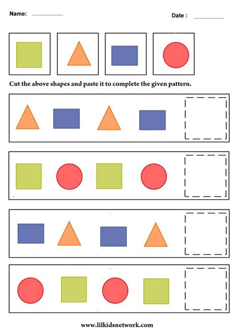 Pattern Worksheet for Preschool