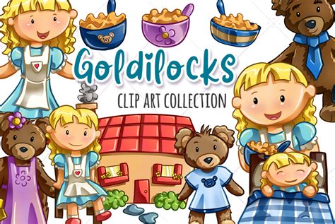 Goldilocks and the Three Bears Clip Art Collection By Keepin' It Kawaii | TheHungryJPEG