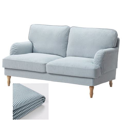 IKEA Stocksund 2 Seat Sofa SLIPCOVER Loveseat Cover REMVALLEN Blue ...