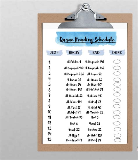 Quran Juz Reading Tracker INSTANT DOWNLOAD - Etsy