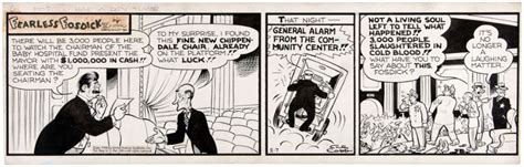 Hake's - AL CAPP “FEARLESS FOSDICK” 1948 DAILY COMIC STRIP ORIGINAL ART.