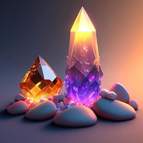 Premium Photo | Magic crystal light and gem stones