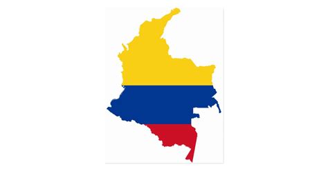 Colombia Flag map CO Postcard | Zazzle.co.uk