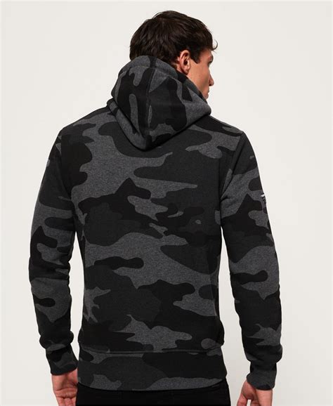 Mens - Urban Hoodie in Urban Charcoal Camo | Superdry UK