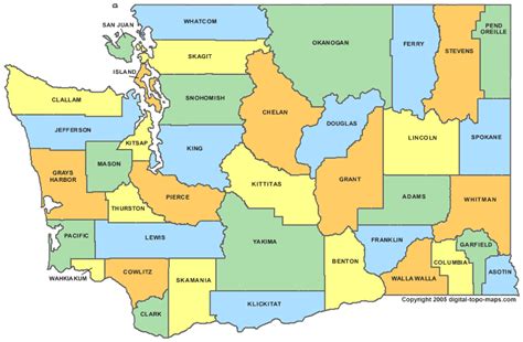 County map of Oregon