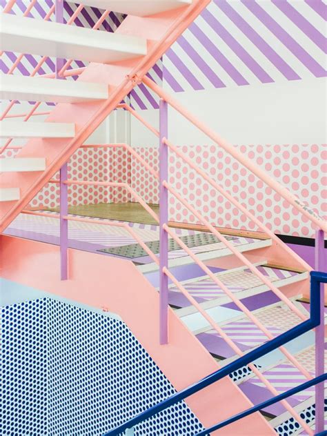 These Bold Staircases Make the Extra Workout Worth It | Painted stairs, Hotel interior design ...