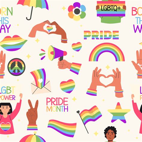 Seamless pattern lgbt elements pride month day 46592318 Vector Art at ...